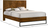 Reed Mid Century Engineered Wood Bed with Chevron Design and Sleek Black Base for Modern Elegance