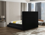 Revel Luxurious Velvet Bed with Deep Button Tufting and Tall Headboard for Ultimate Comfort