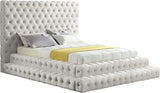 Revel Luxurious Velvet Bed with Deep Button Tufting and Tall Headboard for Ultimate Comfort