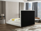Revel Luxurious Velvet Bed with Deep Button Tufting and Tall Headboard for Ultimate Comfort
