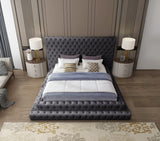 Revel Luxurious Velvet Bed with Deep Button Tufting and Tall Headboard for Ultimate Comfort