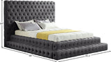 Revel Luxurious Velvet Bed with Deep Button Tufting and Tall Headboard for Ultimate Comfort