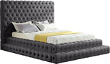 Revel Luxurious Velvet Bed with Deep Button Tufting and Tall Headboard for Ultimate Comfort