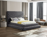 Revel Luxurious Velvet Bed with Deep Button Tufting and Tall Headboard for Ultimate Comfort