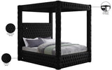 Royal Velvet Canopy Bed – Luxurious Contemporary Design with Deep Tufting for Elegant Bedrooms