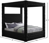 Royal Velvet Canopy Bed – Luxurious Contemporary Design with Deep Tufting for Elegant Bedrooms