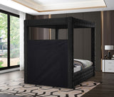 Royal Velvet Canopy Bed – Luxurious Contemporary Design with Deep Tufting for Elegant Bedrooms