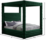 Royal Velvet Canopy Bed – Luxurious Contemporary Design with Deep Tufting for Elegant Bedrooms