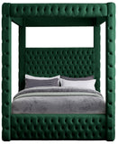 Royal Velvet Canopy Bed – Luxurious Contemporary Design with Deep Tufting for Elegant Bedrooms