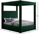 Royal Velvet Canopy Bed – Luxurious Contemporary Design with Deep Tufting for Elegant Bedrooms