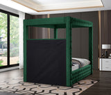 Royal Velvet Canopy Bed – Luxurious Contemporary Design with Deep Tufting for Elegant Bedrooms