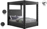 Royal Velvet Canopy Bed – Luxurious Contemporary Design with Deep Tufting for Elegant Bedrooms