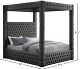 Royal Velvet Canopy Bed – Luxurious Contemporary Design with Deep Tufting for Elegant Bedrooms
