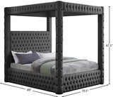 Royal Velvet Canopy Bed – Luxurious Contemporary Design with Deep Tufting for Elegant Bedrooms