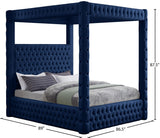 Royal Velvet Canopy Bed – Luxurious Contemporary Design with Deep Tufting for Elegant Bedrooms