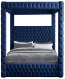 Royal Velvet Canopy Bed – Luxurious Contemporary Design with Deep Tufting for Elegant Bedrooms