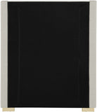 Royce Mid Century Modern Bed with Wingback Headboard and Stylish Gold & Chrome Legs for Elegance