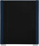 Royce Mid Century Modern Bed with Wingback Headboard and Stylish Gold & Chrome Legs for Elegance