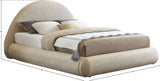 Rudy Contemporary Plush Faux Shearling Fabric Bed with Rounded Headboard for Modern Bedrooms
