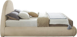 Rudy Contemporary Plush Faux Shearling Fabric Bed with Rounded Headboard for Modern Bedrooms