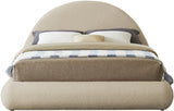 Rudy Contemporary Plush Faux Shearling Fabric Bed with Rounded Headboard for Modern Bedrooms