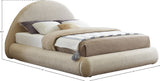 Rudy Contemporary Plush Faux Shearling Fabric Bed with Rounded Headboard for Modern Bedrooms