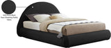 Rudy Contemporary Plush Faux Shearling Fabric Bed with Rounded Headboard for Modern Bedrooms