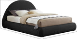 Rudy Contemporary Plush Faux Shearling Fabric Bed with Rounded Headboard for Modern Bedrooms
