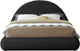 Rudy Contemporary Plush Faux Shearling Fabric Bed with Rounded Headboard for Modern Bedrooms
