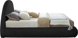 Rudy Contemporary Plush Faux Shearling Fabric Bed with Rounded Headboard for Modern Bedrooms