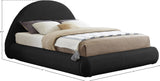 Rudy Contemporary Plush Faux Shearling Fabric Bed with Rounded Headboard for Modern Bedrooms