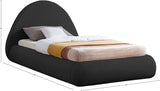 Rudy Contemporary Plush Faux Shearling Fabric Bed with Rounded Headboard for Modern Bedrooms