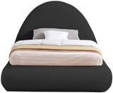 Rudy Contemporary Plush Faux Shearling Fabric Bed with Rounded Headboard for Modern Bedrooms