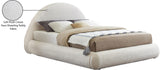 Rudy Contemporary Plush Faux Shearling Fabric Bed with Rounded Headboard for Modern Bedrooms