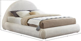 Rudy Contemporary Plush Faux Shearling Fabric Bed with Rounded Headboard for Modern Bedrooms