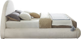 Rudy Contemporary Plush Faux Shearling Fabric Bed with Rounded Headboard for Modern Bedrooms