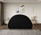 Rudy Contemporary Plush Faux Shearling Fabric Bed with Rounded Headboard for Modern Bedrooms