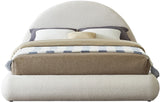 Rudy Contemporary Plush Faux Shearling Fabric Bed with Rounded Headboard for Modern Bedrooms