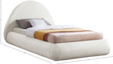 Rudy Contemporary Plush Faux Shearling Fabric Bed with Rounded Headboard for Modern Bedrooms