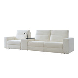 Kenny 3 Seat Sofa with Console Fridge White