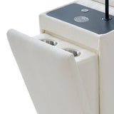 Kenny 3 Seat Sofa with Console Fridge White