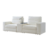 Kenny 2 Seat Recliner with console Fridge White