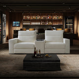 Kenny 2 Seat Recliner with console Fridge White