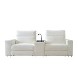 Kenny 2 Seat Recliner with console Fridge White