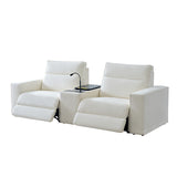 Kenny 2 Seat Recliner with console Fridge White