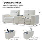 Kenny 2 Seat Recliner with console Fridge White