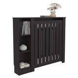 Radiator Cover Cabinet Joseph with Slatted Frame and 3 Shelves, Decorative Heater Cover, Modern Furniture Accent for Living Rooms, Hallways, and Bedrooms, Space-Saving Storage Solution