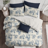 Archamps Toile Blue Coverlet Set