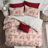 Archamps Toile Red Comforter Set