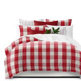 Basic Check Red Duvet Cover Set